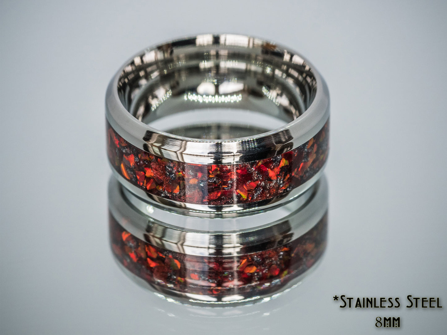 Cherry Coke Ring •Red and Black Opal • Handmade Gemstone Jewellery • Perfect Gift for Him or Her • Alternative Wedding Ring