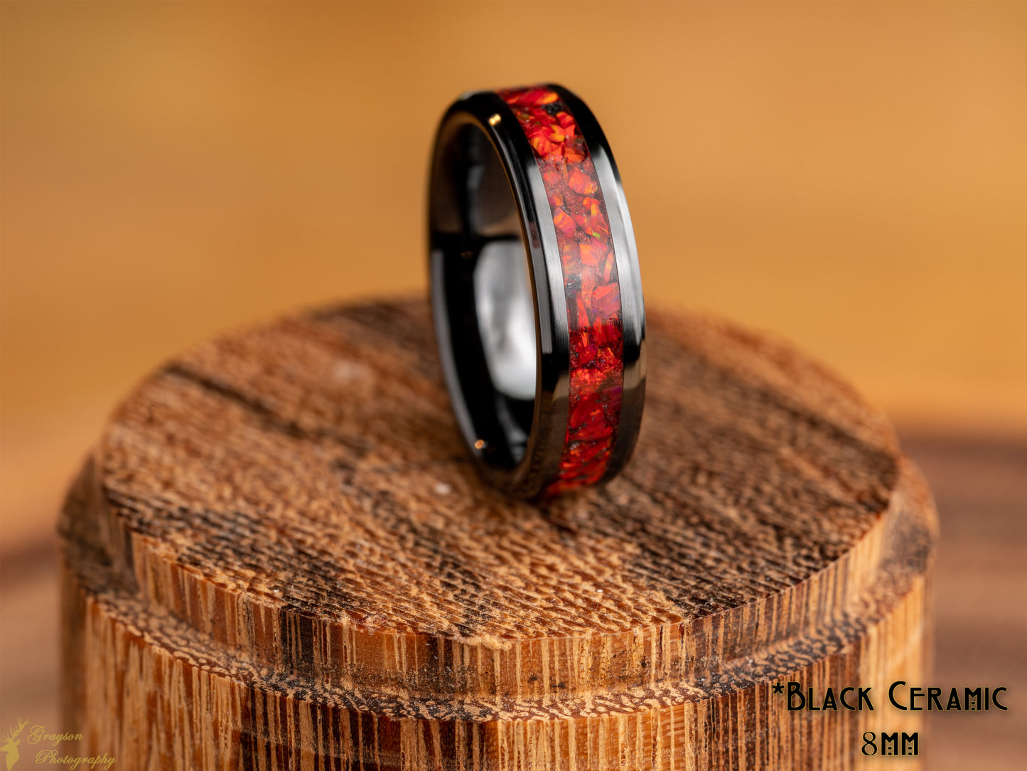 Cherry Coke Ring •Red and Black Opal • Handmade Gemstone Jewellery • Perfect Gift for Him or Her • Alternative Wedding Ring
