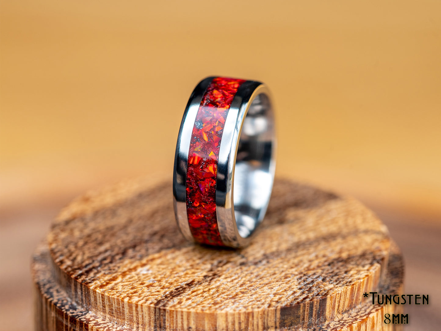 Cherry Coke Ring •Red and Black Opal • Handmade Gemstone Jewellery • Perfect Gift for Him or Her • Alternative Wedding Ring