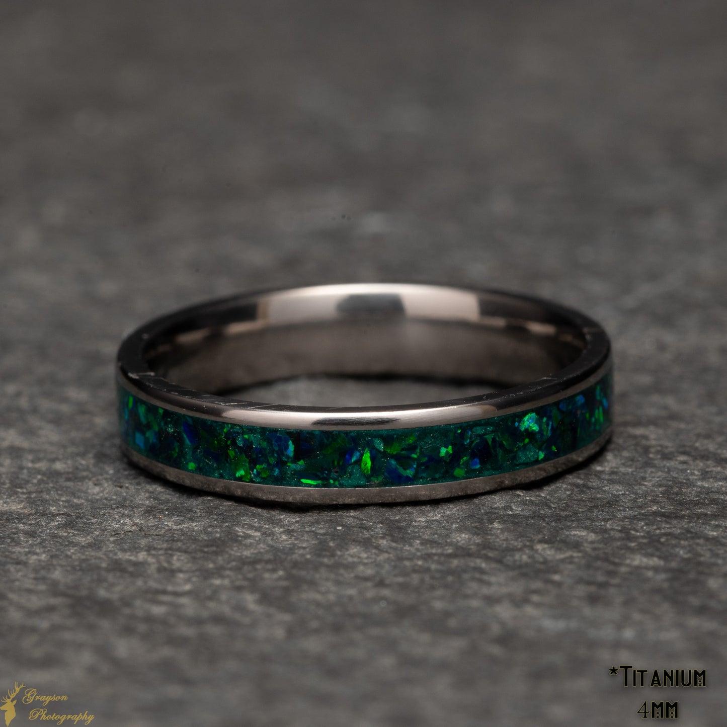 Emerald Green Opal Wedding Ring • Handmade Custom Gemstone Jewelry • Pefect Gift For Him or Her • Alternative Wedding Band