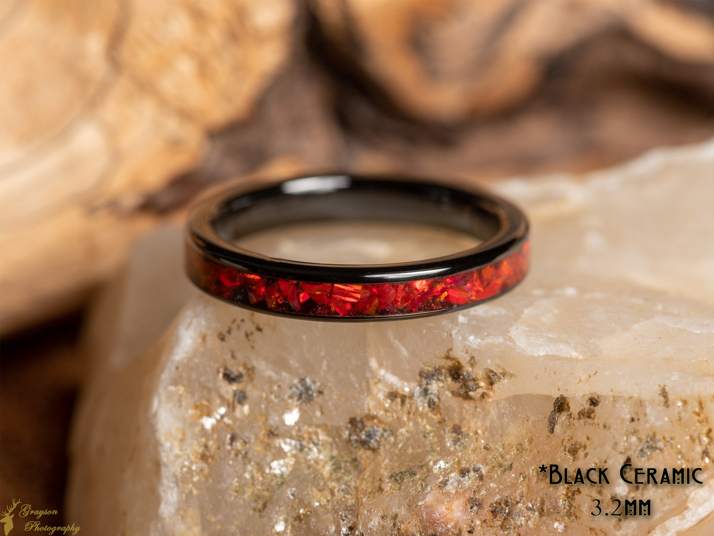 Cherry Coke Ring •Red and Black Opal • Handmade Gemstone Jewellery •  Perfect Gift for Him or Her • Alternative Wedding Ring