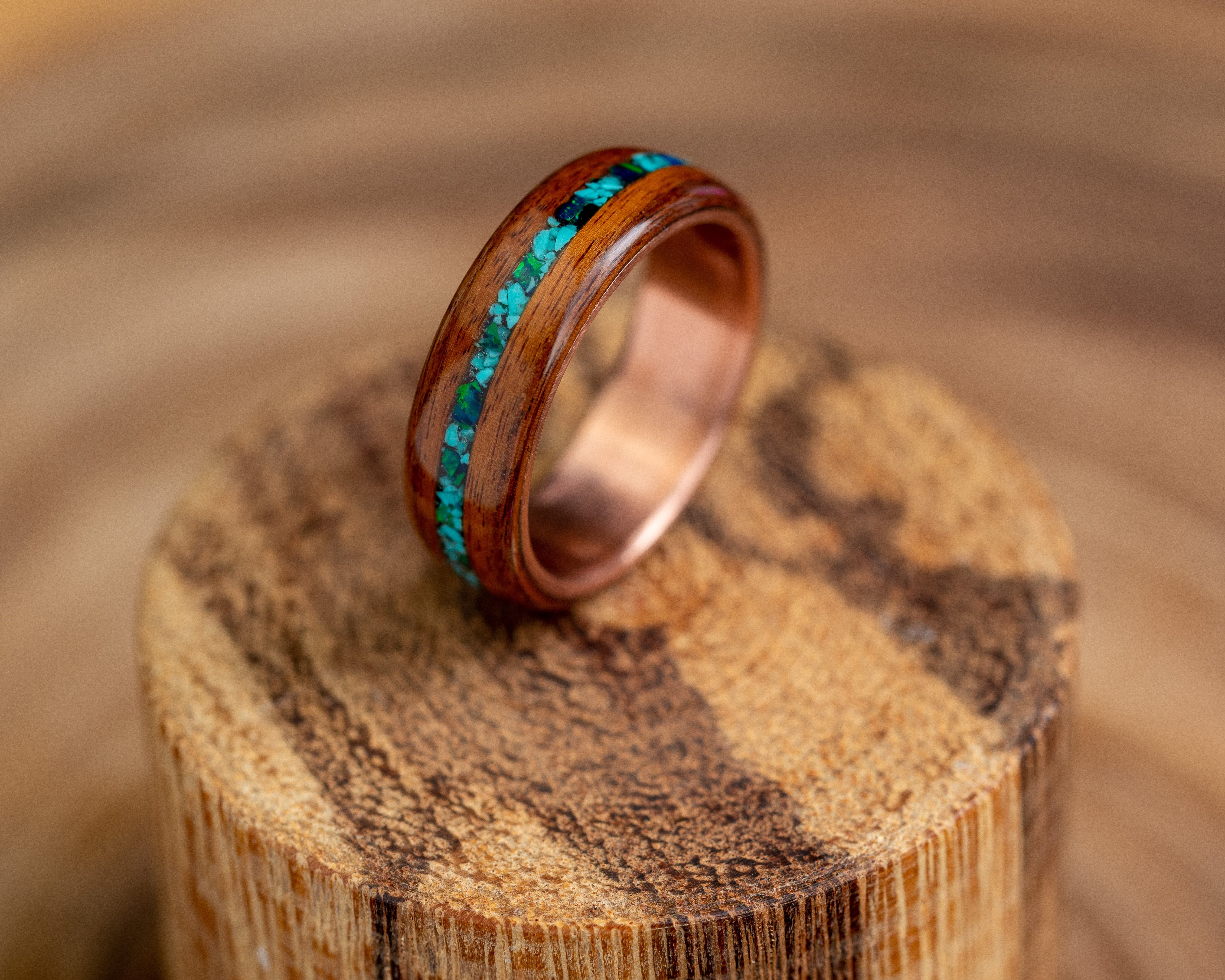 Wood and store copper ring