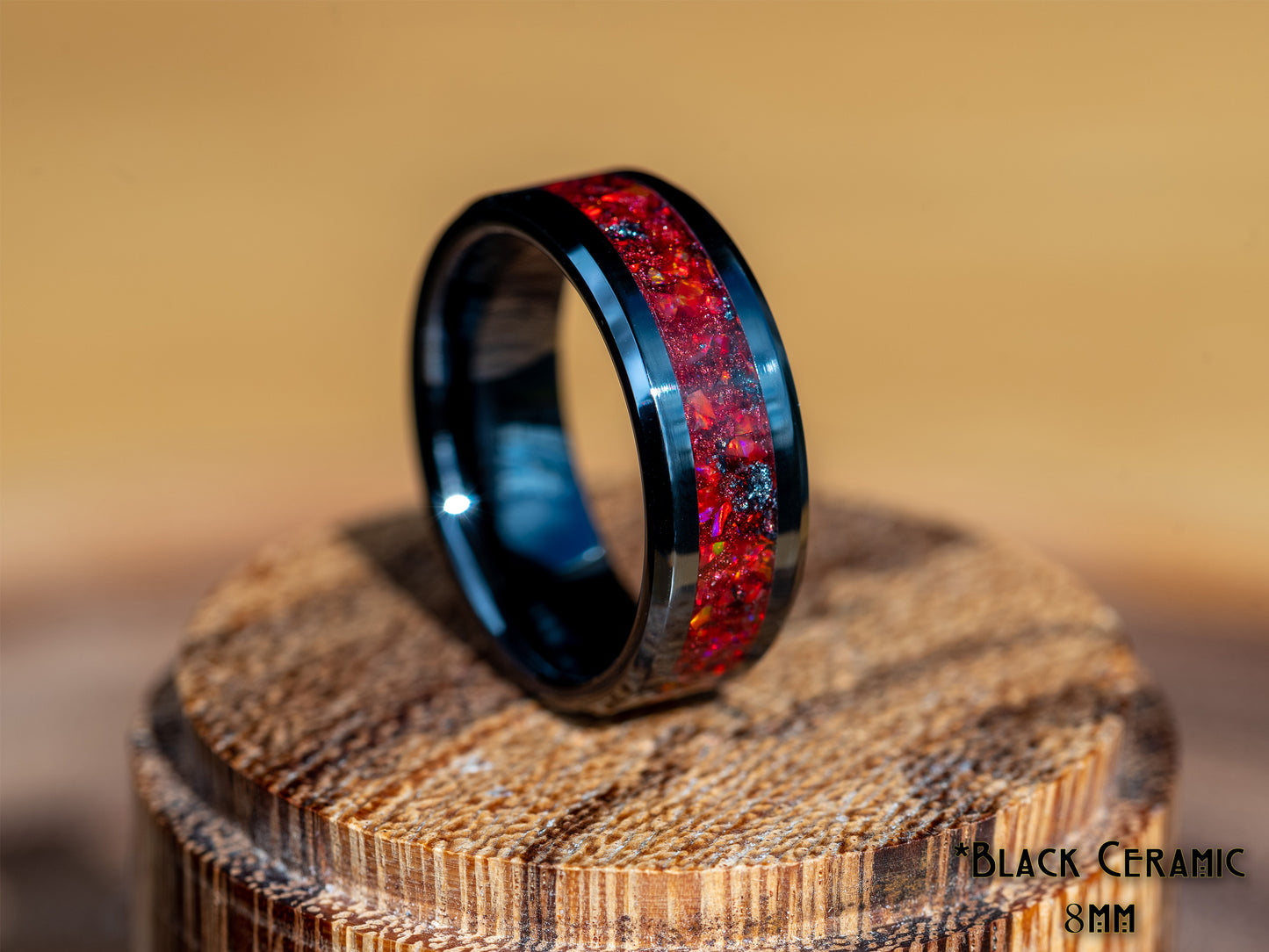 Cherry Coke Ring •Red and Black Opal • Handmade Gemstone Jewellery •  Perfect Gift for Him or Her • Alternative Wedding Ring