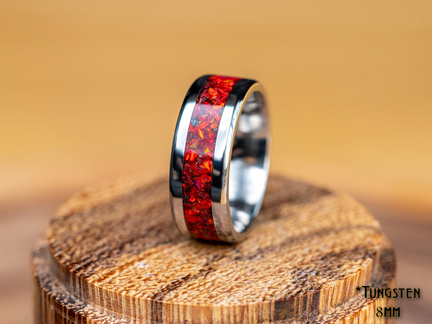 Cherry Coke Ring •Red and Black Opal • Handmade Gemstone Jewellery •  Perfect Gift for Him or Her • Alternative Wedding Ring